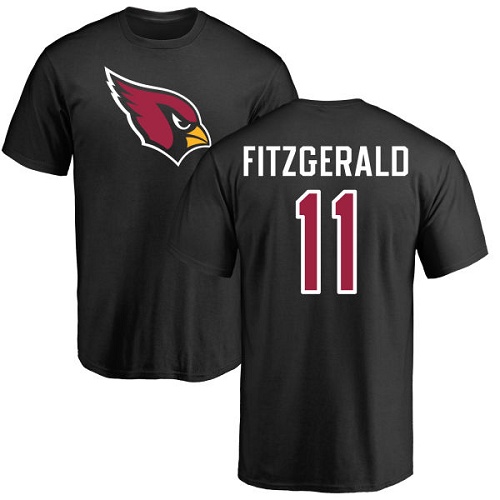 Arizona Cardinals Men Black Larry Fitzgerald Name And Number Logo NFL Football #11 T Shirt